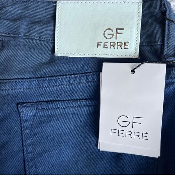 GF Ferré Blue jeans Low Waist Skinny Leg Embroidery Silver Metallic Decor Sz25. - Picture 10 of 10